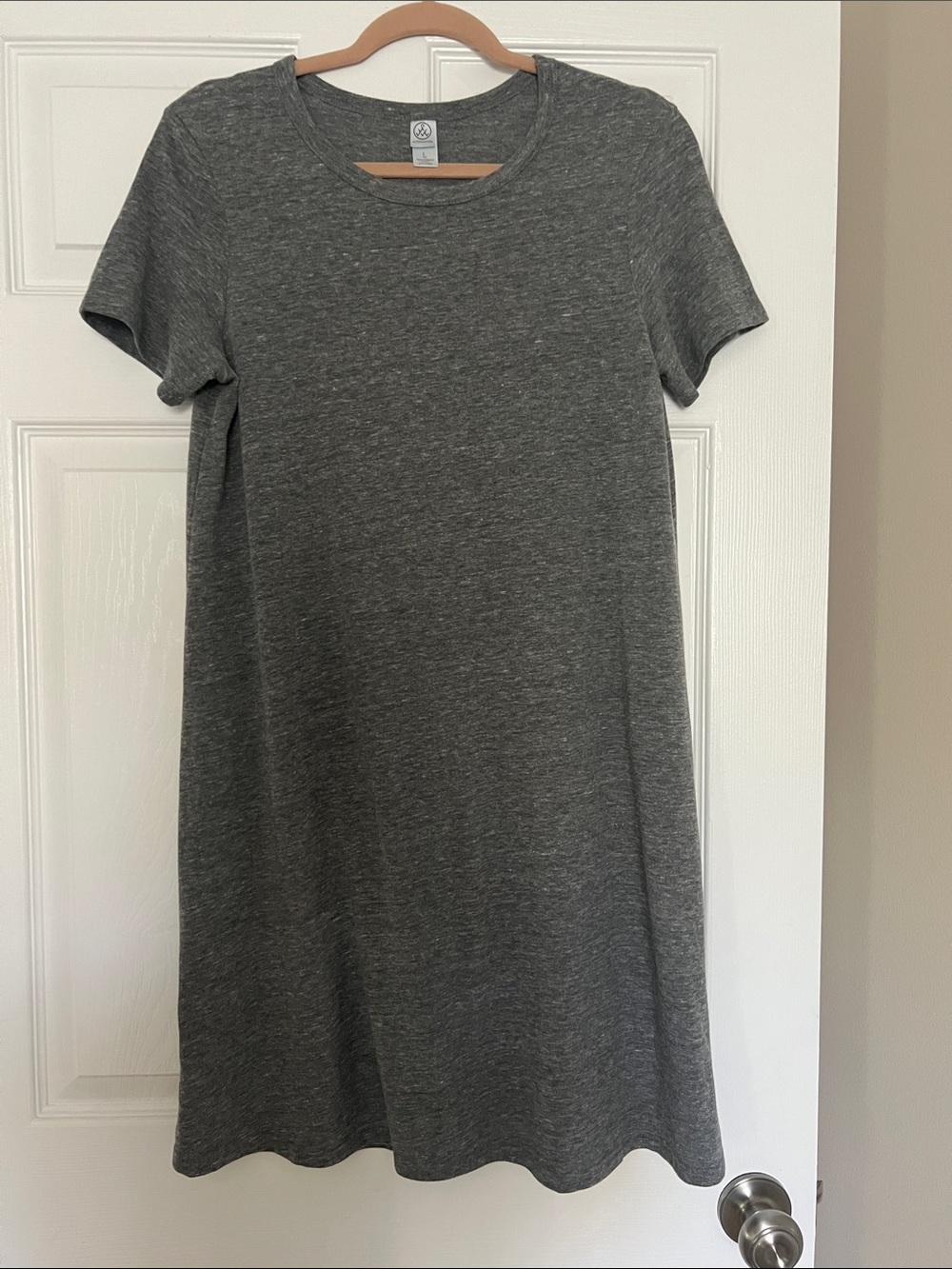 Alternative Charcoal Gray Midi T-Shirt Dress